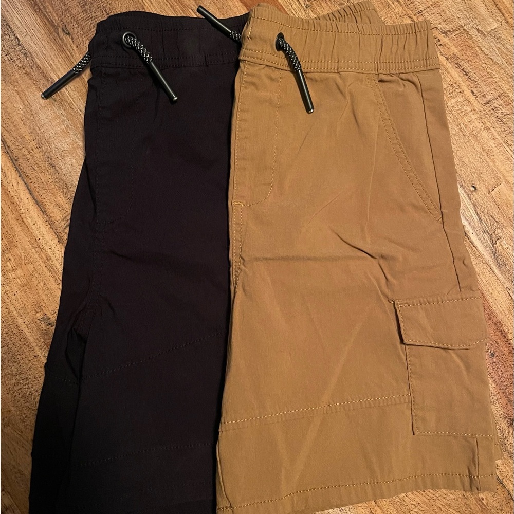 Boys Black and Khaki Shorts 10/12